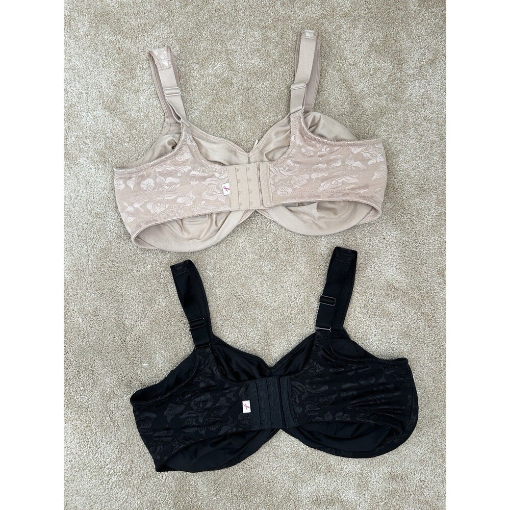 Wacoal Awareness 85567 Underwire Bras 2-Pack Black & Nude 40G Full Coverage - Picture 3 of 7